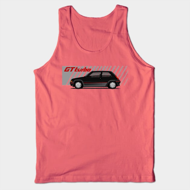 The iconic small french hot hatch Turbo Tank Top by jaagdesign